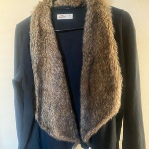 Holister faux fur cardigan